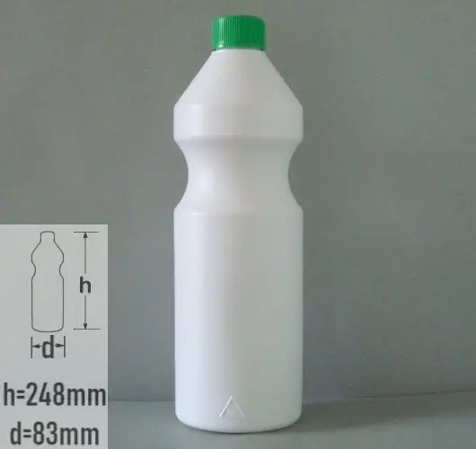 Sticla plastic 1 litru (1000ml) culoare alb cu capac protectie copii verde